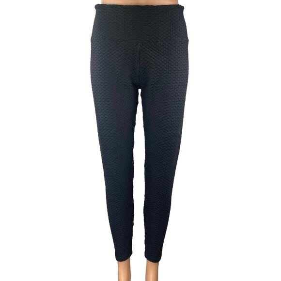 Booty by Brabants Croco Skin Black Skinny High Waist Trousers Leggings Pants M - Picture 1 of 5